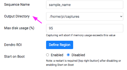 Storing images and data on the Pi