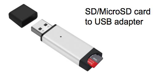 MicroSD card to USB adapter