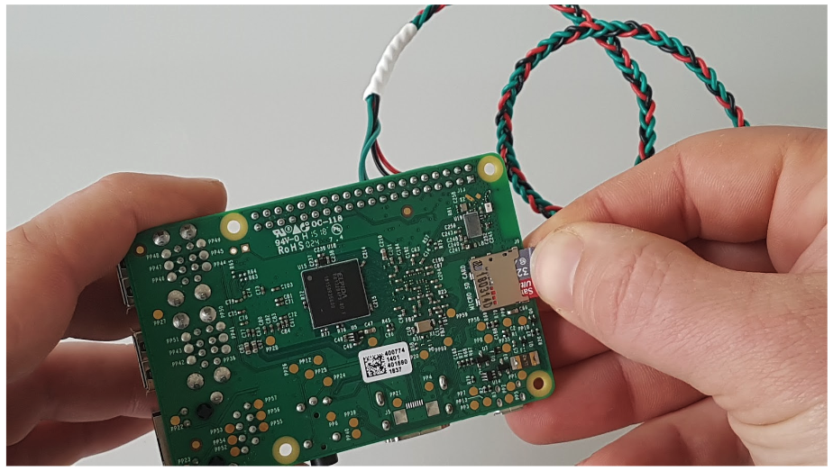 Installing the MicroSD in the Raspberry Pi