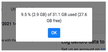 Pi disk usage displayed